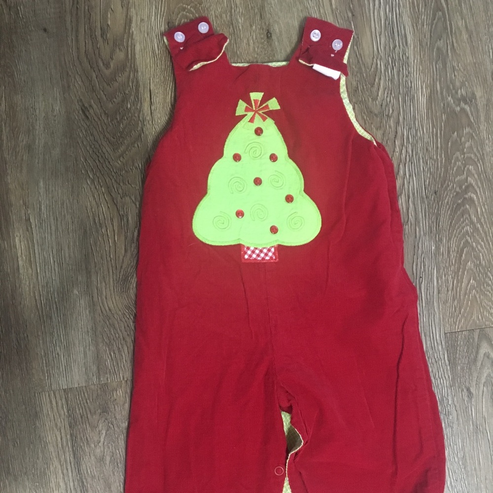 Smocked Christmas and Tractor Reversible Romper